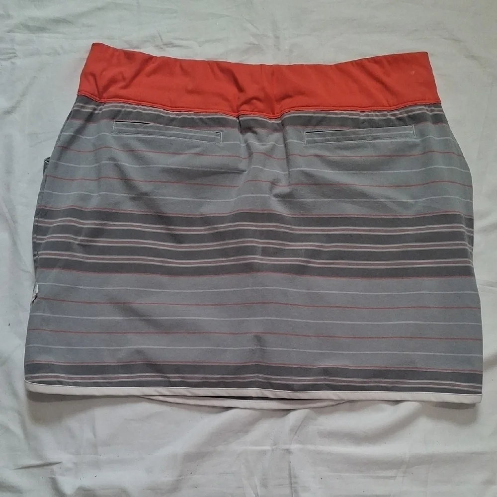 Adidas Red and Gray Striped Skirt Size M